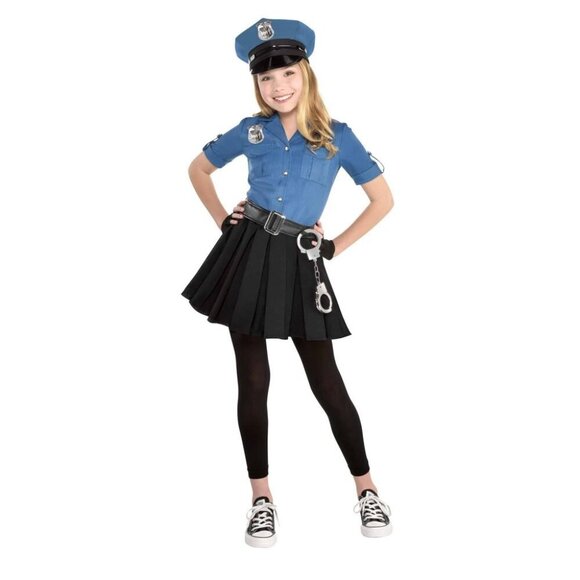Cop Cutie Police Officer Youth Girls Size Large 14/16 Halloween Costume in Blue - Picture 1 of 8